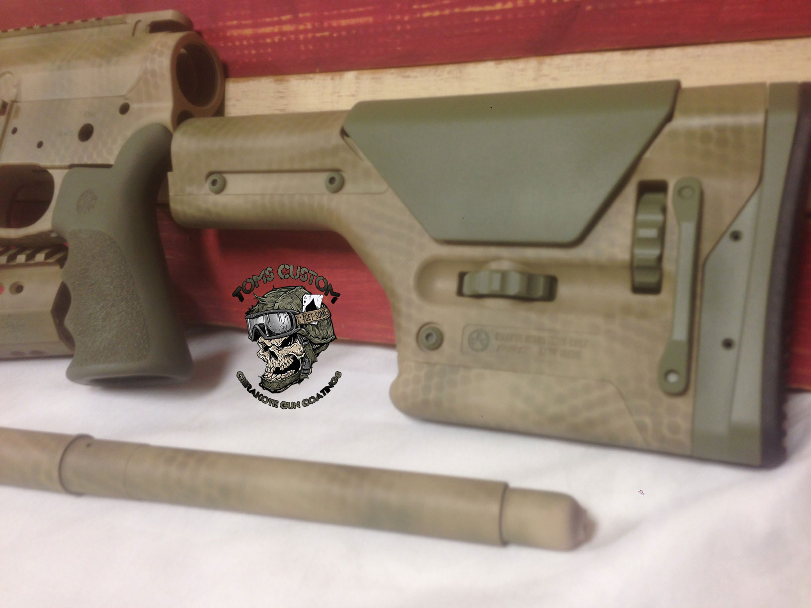 Noveske in green snake skin cerakote design Toms Custom Guns