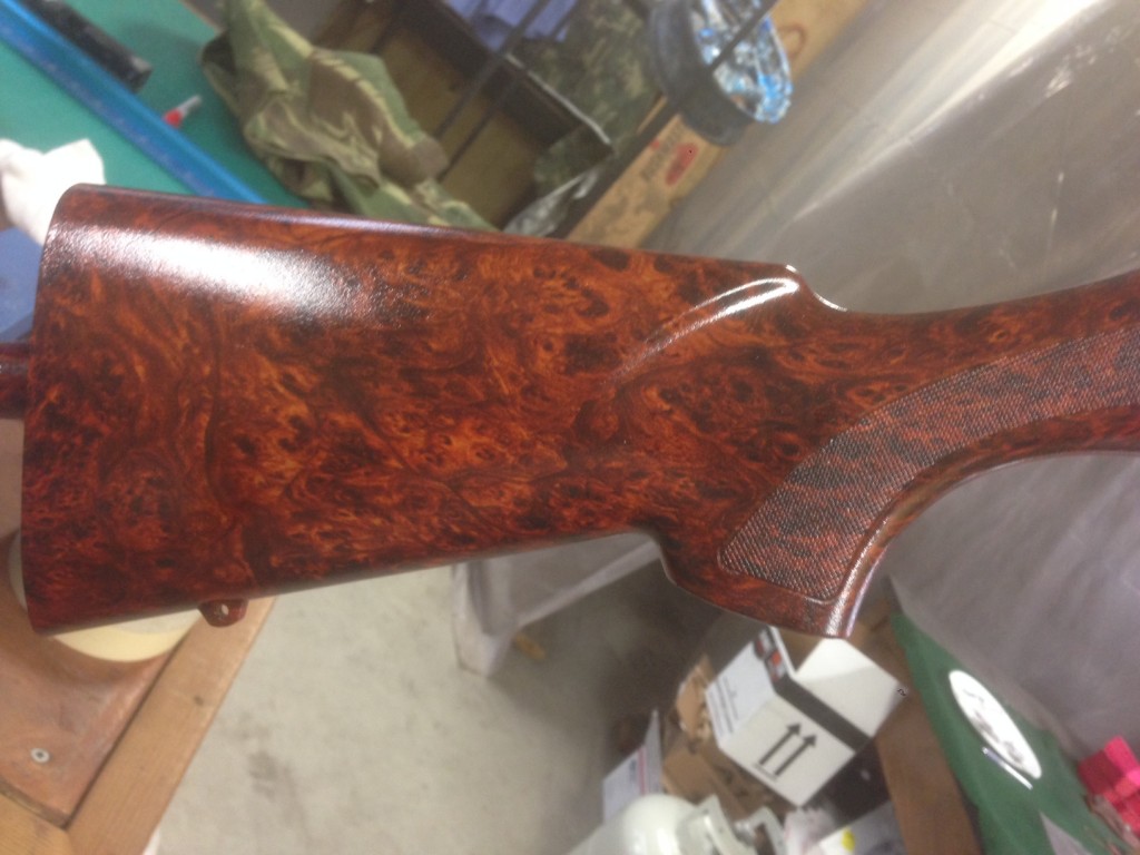 Wood Grain Hydro Dipped shotgun Stock - Toms Custom Guns